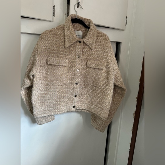Sandro metalic thread trucker jacket tweed cardicoat - Picture 9 of 15